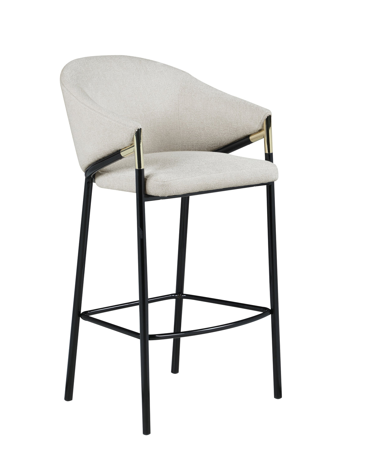 Coaster Chadwick Sloped Arm Bar Stools Beige and Glossy Black (Set of 2) Model 183437