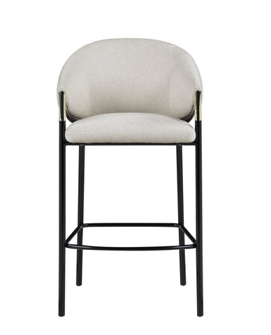 Coaster Chadwick Sloped Arm Bar Stools Beige and Glossy Black (Set of 2) Model 183437
