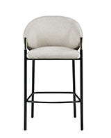 Coaster Chadwick Sloped Arm Bar Stools Beige and Glossy Black (Set of 2) Model 183437