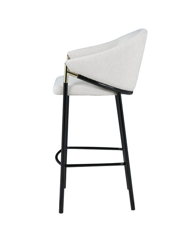 Coaster Chadwick Sloped Arm Bar Stools Beige and Glossy Black (Set of 2) Model 183437