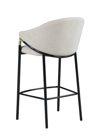 Coaster Chadwick Sloped Arm Bar Stools Beige and Glossy Black (Set of 2) Model 183437