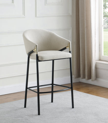 Coaster Chadwick Sloped Arm Bar Stools Beige and Glossy Black (Set of 2) Model 183437