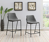 Coaster Earnest Solid Back Upholstered Counter Height Stools Grey and Black (Set of 2) Model 183452