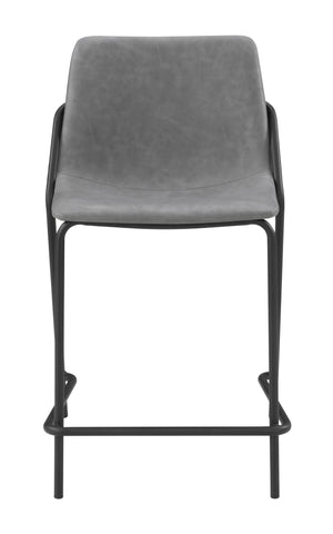 Coaster Earnest Solid Back Upholstered Counter Height Stools Grey and Black (Set of 2) Model 183452
