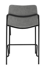 Coaster Earnest Solid Back Upholstered Counter Height Stools Grey and Black (Set of 2) Model 183452