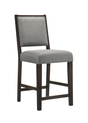 Coaster Bedford Upholstered Open Back Counter Height Stools with Footrest (Set of 2) Grey and Espresso Model 183471
