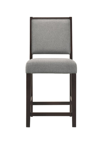 Coaster Bedford Upholstered Open Back Counter Height Stools with Footrest (Set of 2) Grey and Espresso Model 183471