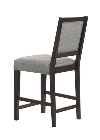 Coaster Bedford Upholstered Open Back Counter Height Stools with Footrest (Set of 2) Grey and Espresso Model 183471