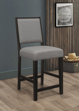 Coaster Bedford Upholstered Open Back Counter Height Stools with Footrest (Set of 2) Grey and Espresso Model 183471