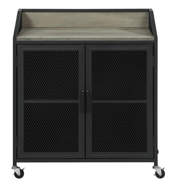 Coaster Arlette Wine Cabinet with Wire Mesh Doors Grey Wash and Sandy Black Model 183476