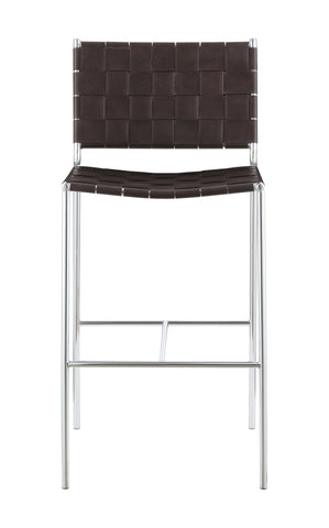 Coaster Adelaide Upholstered Bar Stool with Open Back Brown and Chrome Model 183584