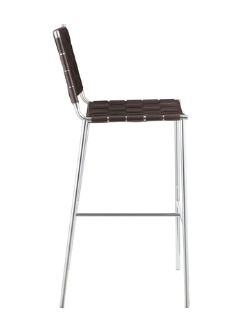 Coaster Adelaide Upholstered Bar Stool with Open Back Brown and Chrome Model 183584