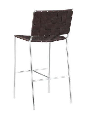 Coaster Adelaide Upholstered Bar Stool with Open Back Brown and Chrome Model 183584