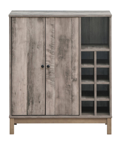 Coaster Cheyenne 2-door Wine Cabinet with Stemware Rack Weathered Acacia Model 183600