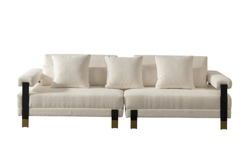 Divani Casa Stratford Modern Off White Fabric 4 Seater Sofa Model VGHM-XF530-4SOFA-IVY
