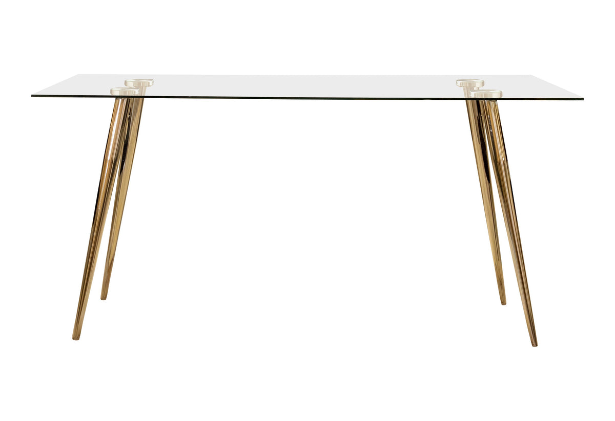 Coaster Gilman Rectangle Glass Top Dining Table Model 190621GLD