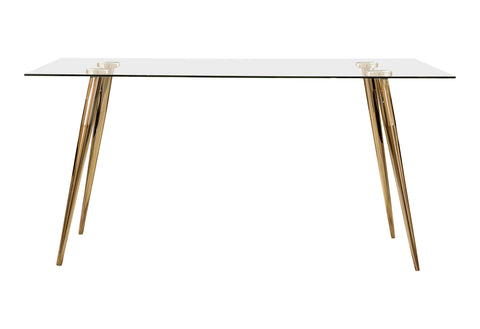 Coaster Gilman Rectangle Glass Top Dining Table Model 190621GLD