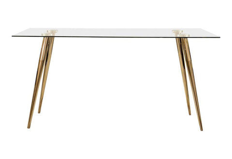 Coaster Gilman Rectangle Glass Top Dining Table Model 190621GLD
