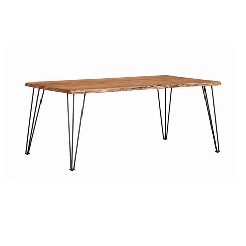 Coaster Sherman Rectangular Dining Table Natural Acacia and Matte Black Model 190911