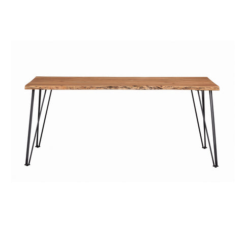 Coaster Sherman Rectangular Dining Table Natural Acacia and Matte Black Model 190911