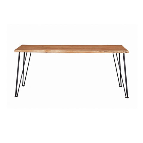Coaster Sherman Rectangular Dining Table Natural Acacia and Matte Black Model 190911