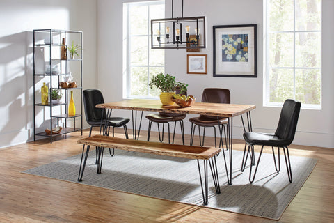 Coaster Sherman Bench Natural Acacia and Matte Black Model 190913