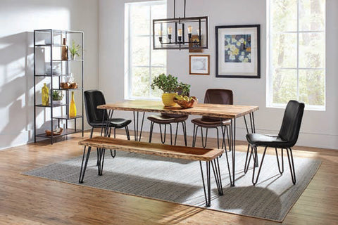 Coaster Sherman Bench Natural Acacia and Matte Black Model 190913