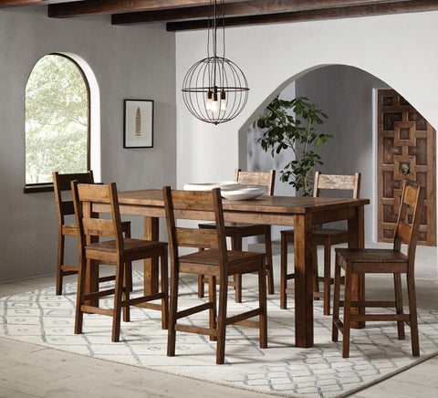 Coaster Coleman 5-piece Counter Height Dining Set Rustic Golden Brown Model 192028-S5
