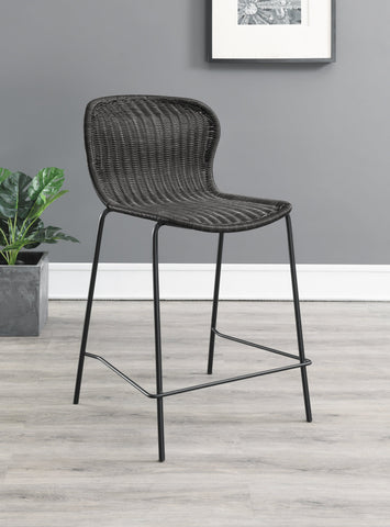 Coaster McKinley Upholstered Counter Height Stools with Footrest (Set of 2) Brown and Sandy Black Model 192039