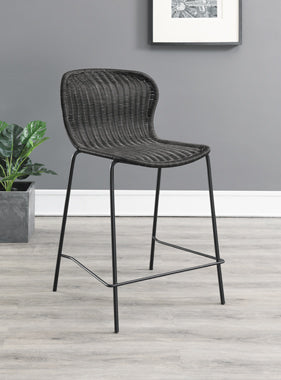 Coaster McKinley Upholstered Counter Height Stools with Footrest (Set of 2) Brown and Sandy Black Model 192039