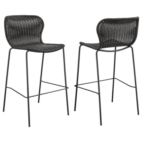 Coaster McKinley Upholstered Bar Stools with Footrest (Set of 2) Brown and Sandy Black Model 192040