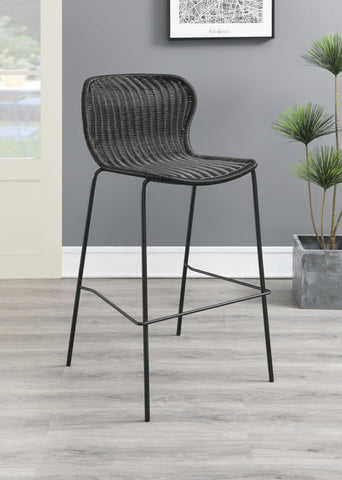 Coaster McKinley Upholstered Bar Stools with Footrest (Set of 2) Brown and Sandy Black Model 192040