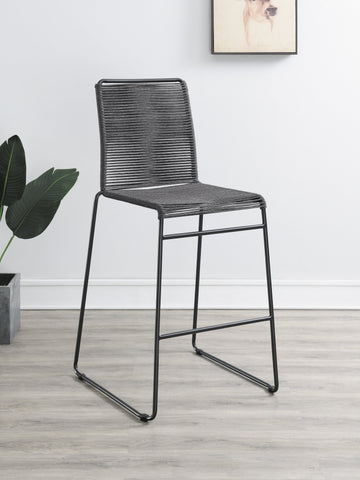 Coaster Kai Upholstered Bar Stools with Footrest (Set of 2) Charcoal and Gunmetal Model 192064