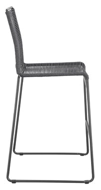 Coaster Kai Upholstered Bar Stools with Footrest (Set of 2) Charcoal and Gunmetal Model 192064