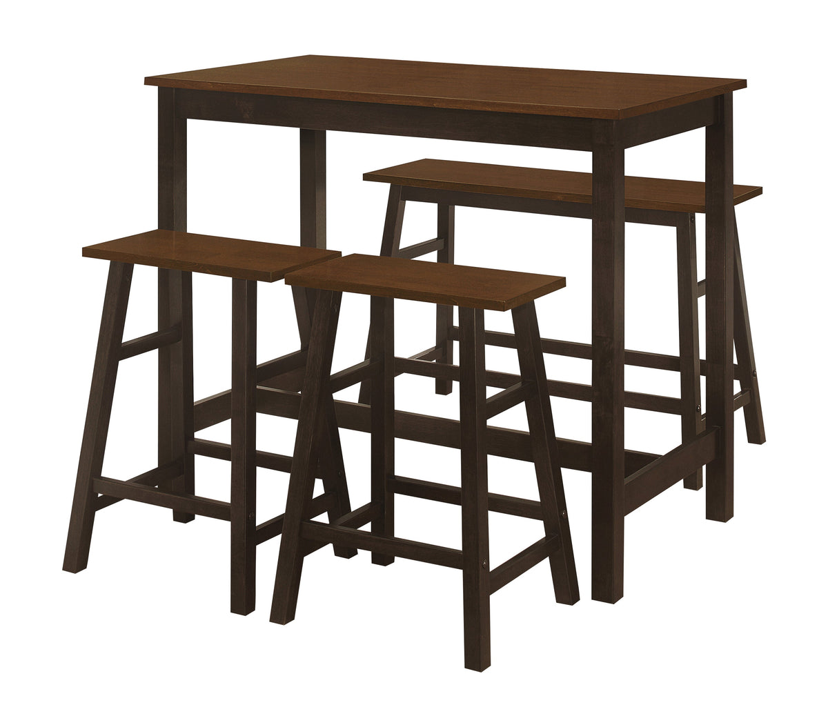 Coaster Connie 4-piece Counter Height Set Chestnut and Dark Brown Model 192090
