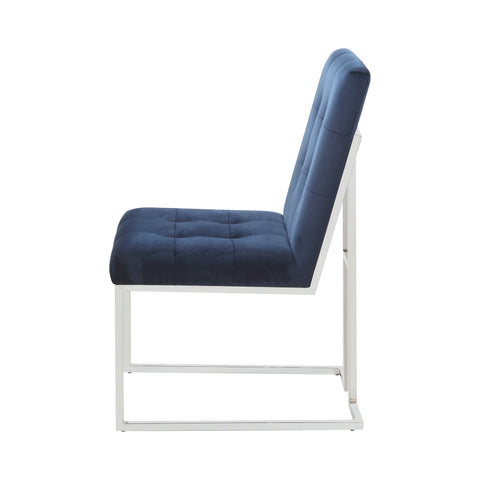Coaster Cisco Upholstered Dining Chairs Ink Blue and Chrome (Set of 2) Model 192494
