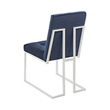 Coaster Cisco Upholstered Dining Chairs Ink Blue and Chrome (Set of 2) Model 192494