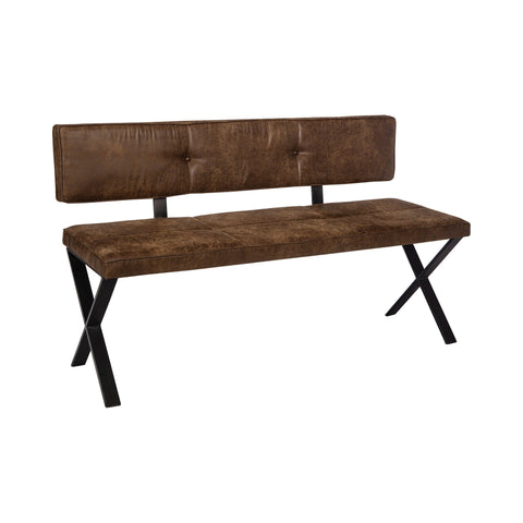 Coaster Abbott Upholstered Dining Bench Antique Brown and Matte Black Model 192503