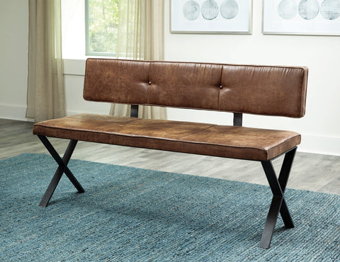 Coaster Abbott Upholstered Dining Bench Antique Brown and Matte Black Model 192503