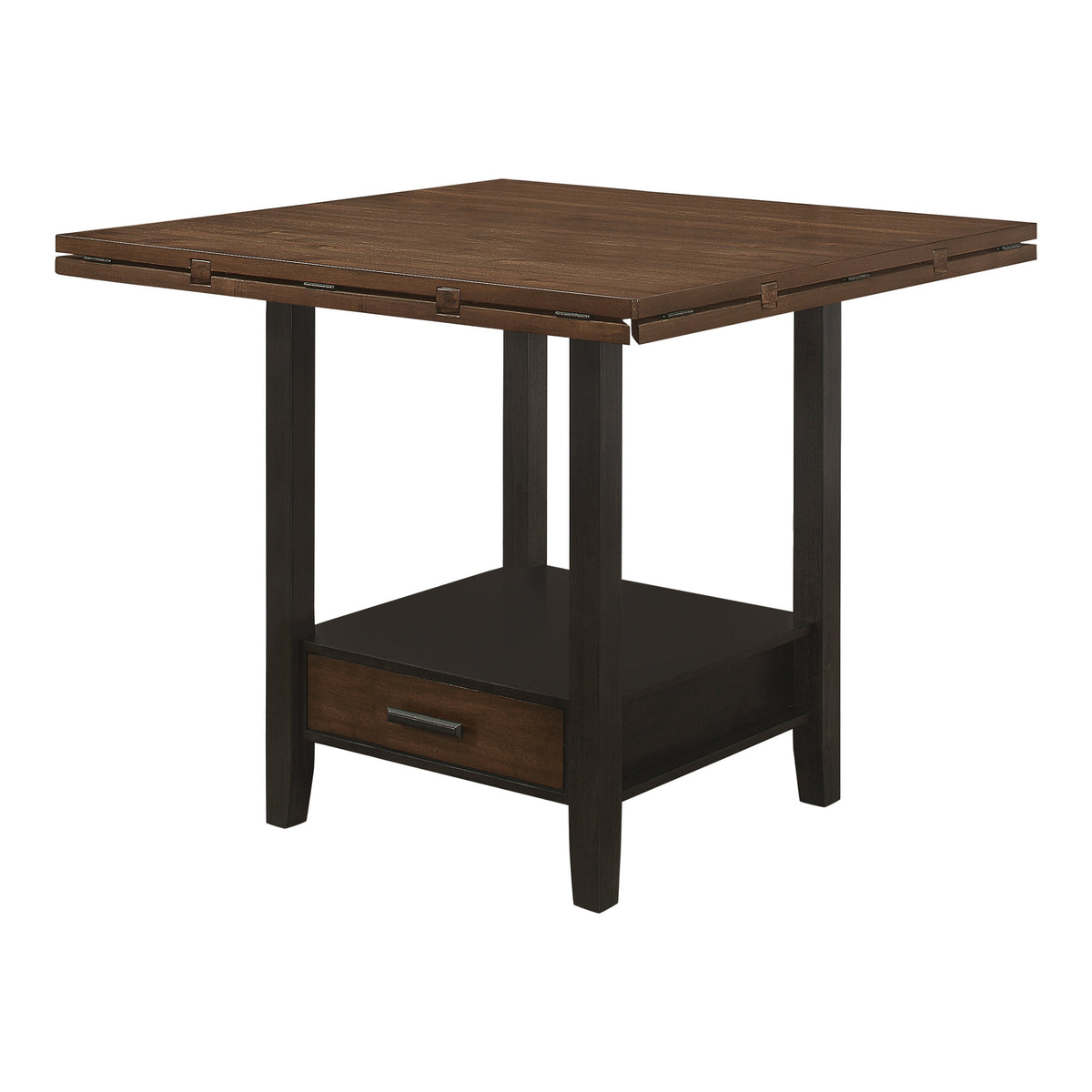 Coaster Sanford Round Counter Height Table with Drop Leaf Cinnamon and Espresso Model 192728