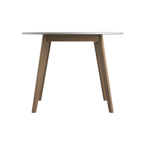 Coaster Breckenridge Round Dining Table Matte White and Natural Oak Model 192790