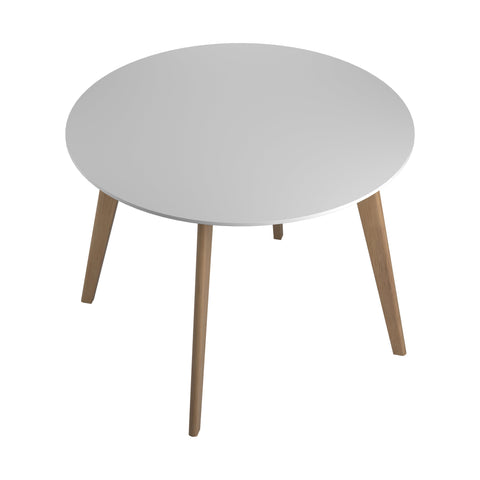 Coaster Breckenridge Round Dining Table Matte White and Natural Oak Model 192790