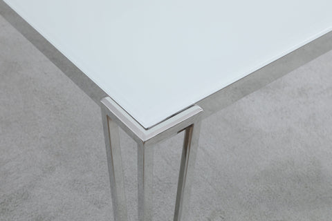 Coaster Pauline Rectangular Dining Table with Metal Leg White and Chrome Model 193001