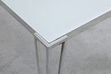 Coaster Pauline Rectangular Dining Table with Metal Leg White and Chrome Model 193001