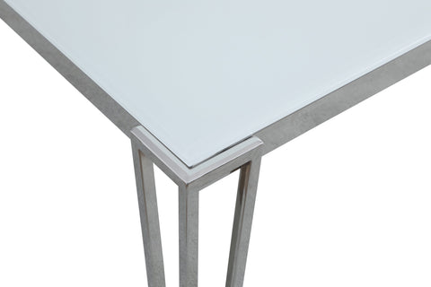 Coaster Pauline Rectangular Dining Table with Metal Leg White and Chrome Model 193001