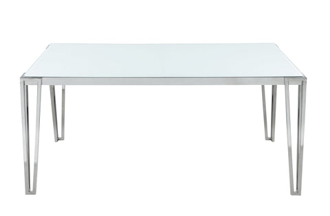 Coaster Pauline Rectangular Dining Table with Metal Leg White and Chrome Model 193001