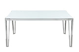Coaster Pauline Rectangular Dining Table with Metal Leg White and Chrome Model 193001