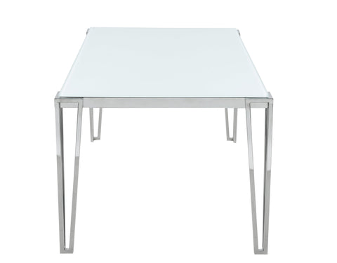 Coaster Pauline Rectangular Dining Table with Metal Leg White and Chrome Model 193001