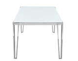 Coaster Pauline Rectangular Dining Table with Metal Leg White and Chrome Model 193001