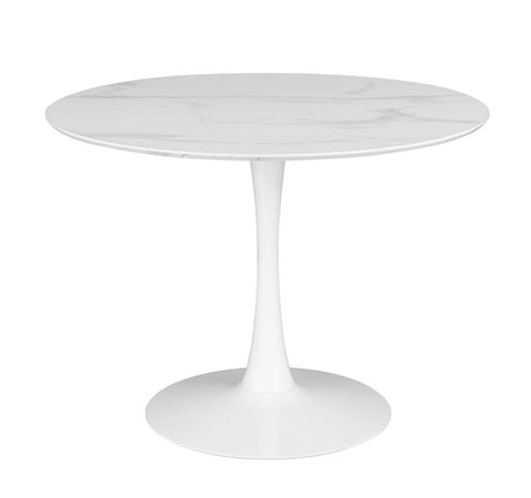 Coaster Arkell 40-inch Round Pedestal Dining Table White Model 193051